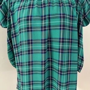 Plaid Green Women's Top
